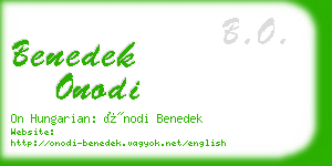 benedek onodi business card